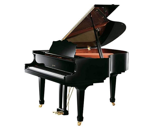 Piano De Cauda Ritmüller R9 Preto com Pedal Triplo e Banqueta Fixa com Compartimento - 5 Anos de Garantia