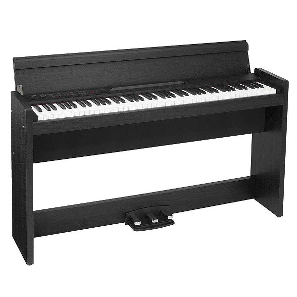 Piano Digital Korg LP 380 Rosewood Black 88 Teclas com Estante e Pedal Triplo