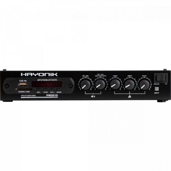 Amplificador de Som Profissional PRO510 50W RMS Com Gongo Hayonik