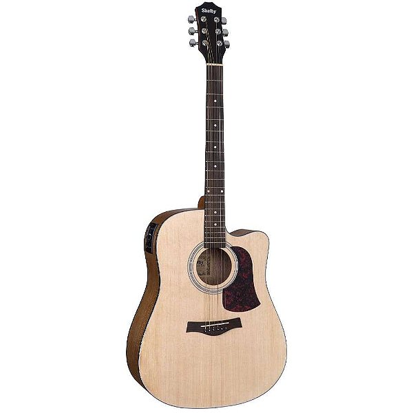 Violão Folk Eletroacústico Shelby SGD-193c Natural - Aço