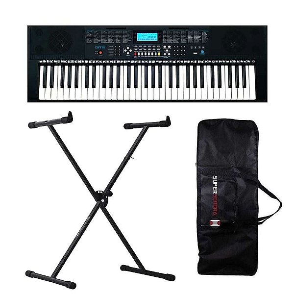 Teclado Musical Estudante CST-300 Custom Sound + Suporte + Capa