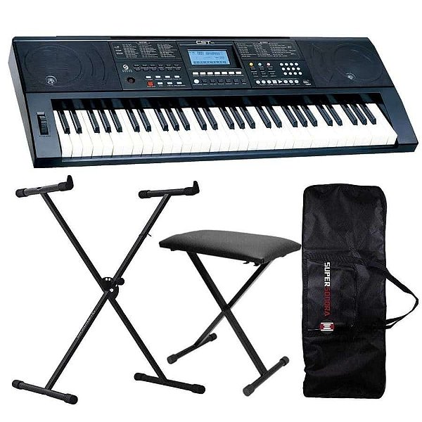 Teclado Musical Arranjador CST-3000 + Suporte + Banqueta + Capa