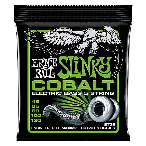 Encordoamento 045-130 P/ Baixo 5 Cordas Slinky Cobalt P02736 Ernie Ball