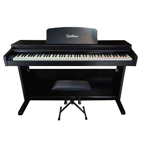 Piano Digital Waldman Key Grand KG-8800 Preto 88 Teclas + Banqueta em X
