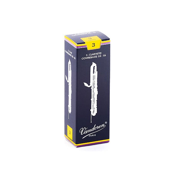Palheta Tradicional 3 P/ Clarinete Contra Baixo Cx C/5 Cr153 Vandoren