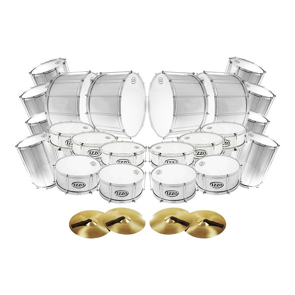 Kit Fanfarra Banda Escolar IZZO 24 Instrumentos de Percussão + Acessórios