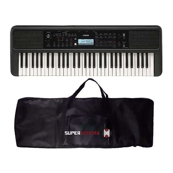 Teclado Yamaha PSR-E383 Preto Arranjador 61 Teclas + Capa