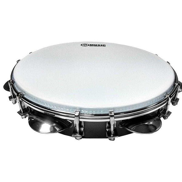 Pandeiro 10 Polegadas PHX Corpo Preto em Madeira, Pele Leitosa - PD10LE