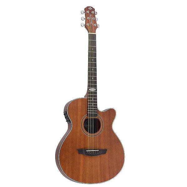 Violão Eletroacústico Super Flat SF200C MGS Mahogany Fosco Strinberg - Cordas de Aço - Tarraxas Blindadas Cromadas