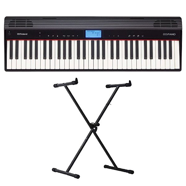 Teclado Roland Go Piano 61 Teclas - GO-61P + Suporte em X