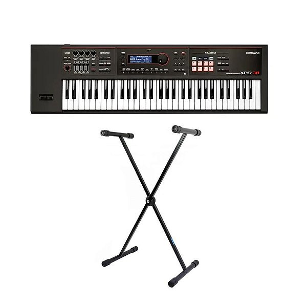 Teclado Sintetizador Roland Profissional XPS-30 Preto - 61 Teclas + Suporte Em X