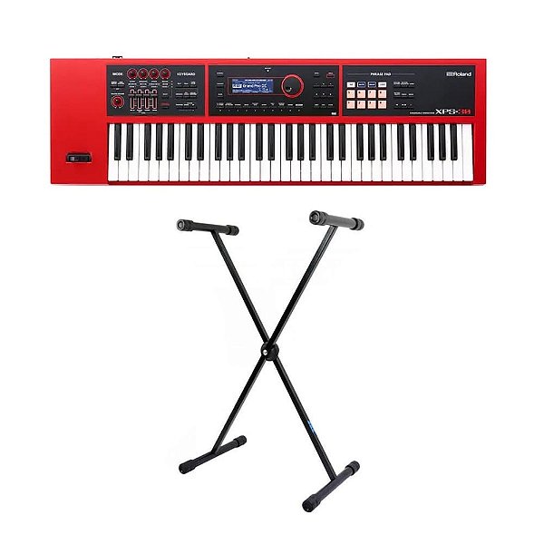 Teclado Sintetizador Roland Profissional XPS-30 Vermelho - 61 Teclas + Suporte Em X