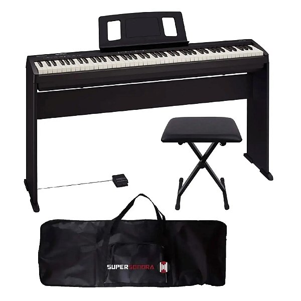 Piano Digital Roland FP-10 + Estante + Pedal Sustain + Banqueta + Capa