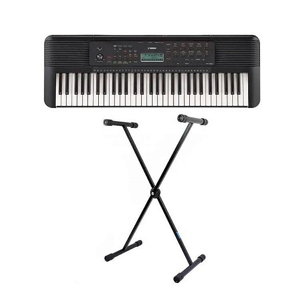 Teclado Musical Yamaha PSR-E283 61 Teclas Portátil Preto + Suporte Em X