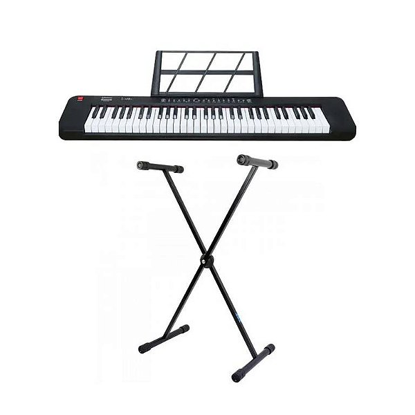 Teclado Musical Waldman ClassTone WTS-100 Preto + Suporte Em X