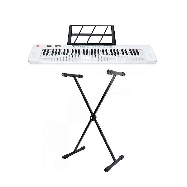 Teclado Musical Waldman ClassTone WTS-100 Branco + Suporte Em X