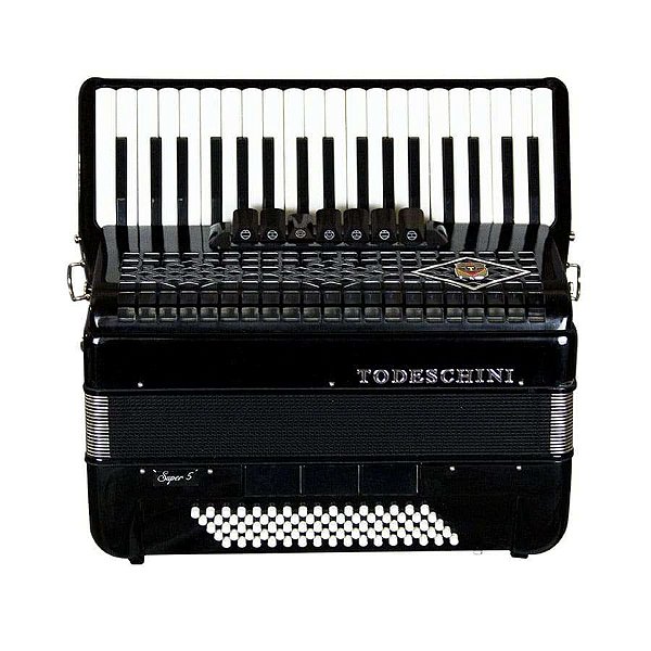 Gaita Acordeon 80 Baixos Todeschini Preto 37 Teclas com Bag