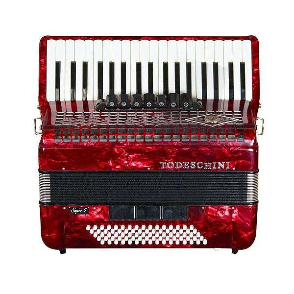 Acordeon 80 Baixos Todeschini Vermelho 37 Teclas com Bag - YW870