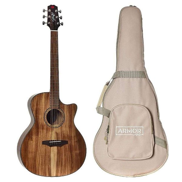 Violão Seizi Originals RYU Elétrico Tampo Sólido Aço KOA + Bag