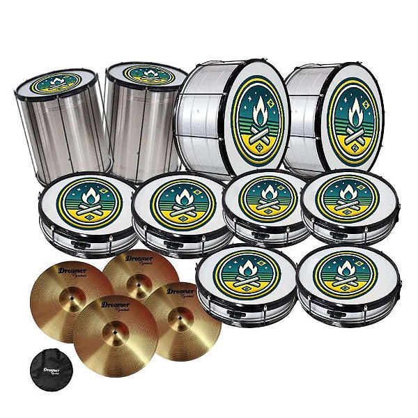 Kit Fanfarra Escoteiros Ramo Escoteiro 12 instrumentos + Brinde