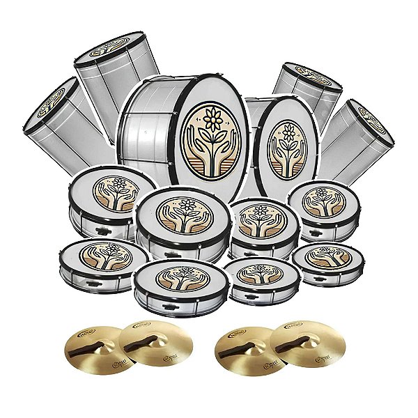 Kit Fanfarra Banda Escolar APAE 16 Instrumentos de Percussão + Brinde