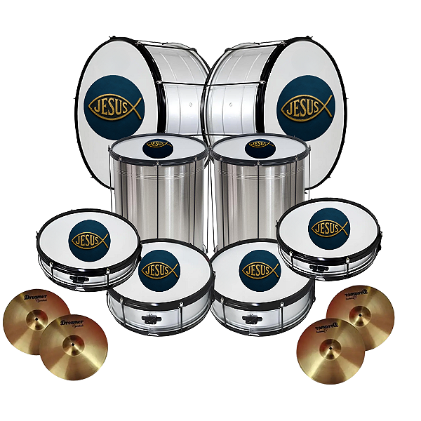 Kit Fanfarra Iniciante Igreja Evangélica 10 Instrumentos + Brinde