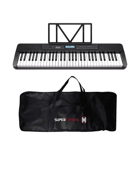 Teclado Musical Waldman WTS-300 Preto + Capa Teclado