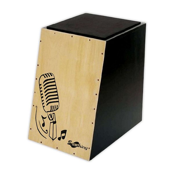 Cajon Elétrico Spanking Microfone Captação Simples Natural STD