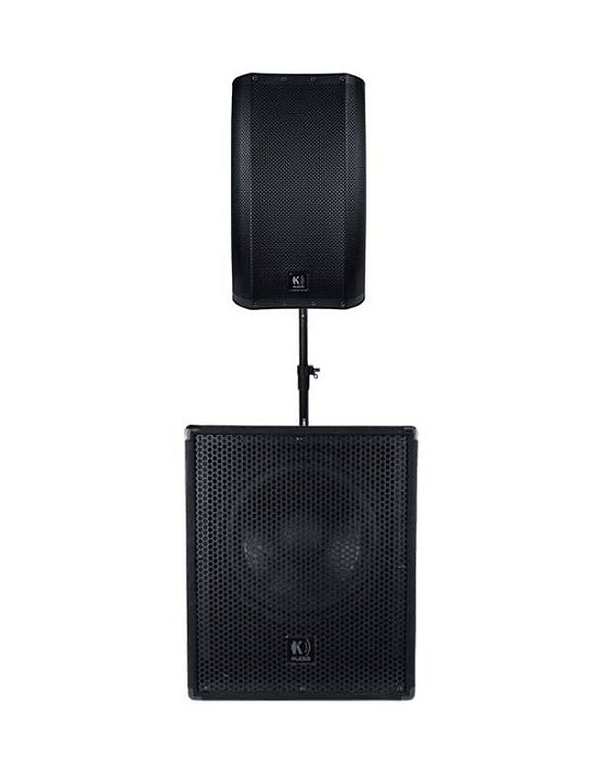 Caixas de Som Amplificada K-Audio - Subwoofer 15" SW415A + Caixa Ativa 12" TP12A – 800WRMS