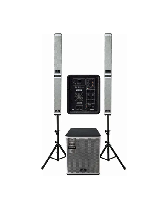 Caixas de Som Amplificadas Waldman KPT2-15164 Sub 15" + 2 Torres 16x4" 4800W