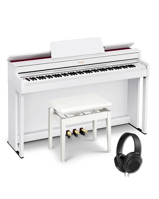 Piano Digital Casio Celviano AP-300 Branco com 88 Teclas + Banqueta + Fone