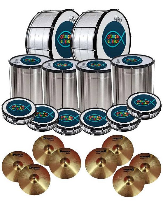 Kit Fanfarra Igreja Kids Intermediário - 16 instrumentos