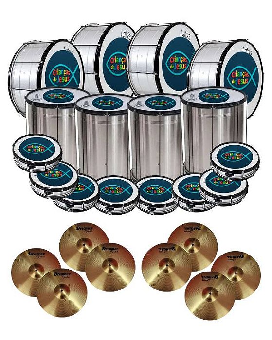 Kit Fanfarra Igreja Kids Avançado - 20 instrumentos