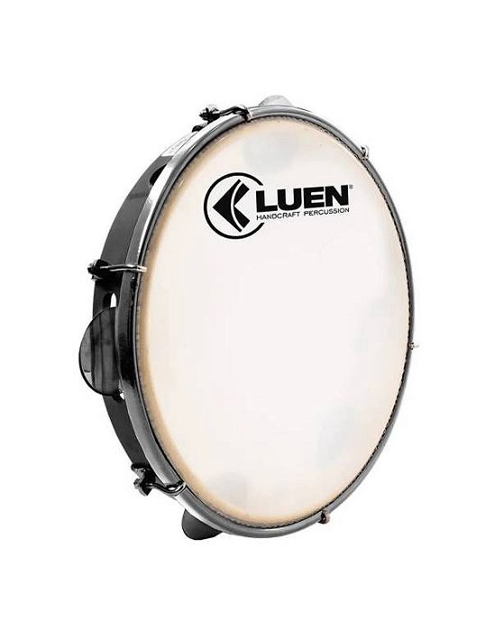 Pandeiro Luen 12"  Preto Abs Pele Leitosa - 7 Afinações