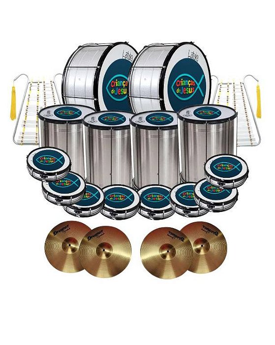 Kit Fanfarra Igreja Kids Completo - 18 instrumentos