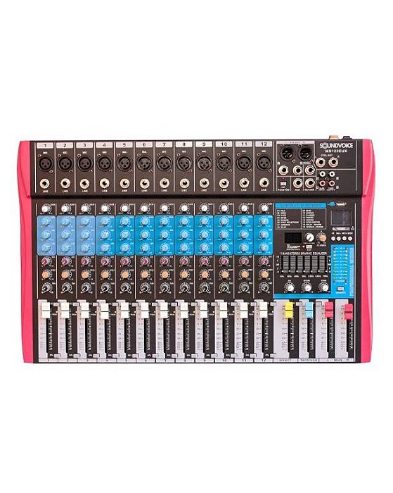 Mesa de Som Soundvoice MS-122 - 12 Canais - Efeitos DSP - Bluetooth
