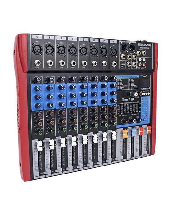 Mesa de som Soundvoice MS802 - 8 canais