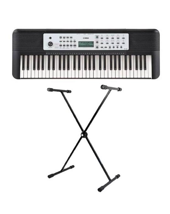 Kit Teclado Yamaha YPT-280 Portátil Preto + Suporte em X