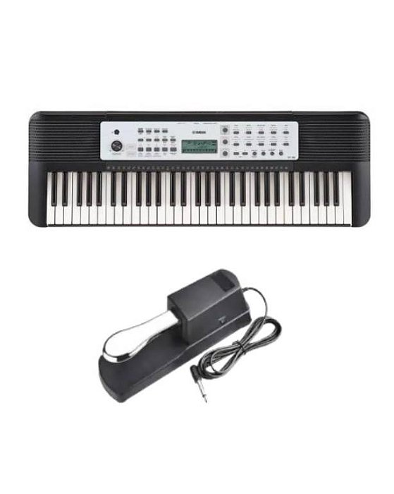 Kit Teclado Yamaha YPT-280 Portátil Preto + Pedal Sustain