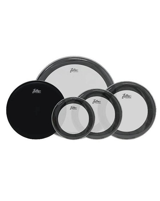 Kit pele para bateria bumbo 20 (10/12/14/20 + 14 porosa) - Zellmer Single Phonic