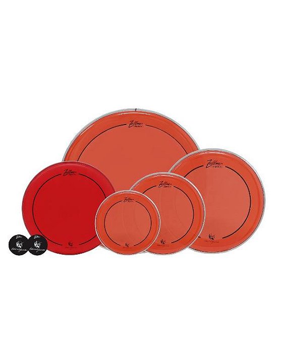 Kit pele para bateria bumbo 22 (10/12/14/22 + 14 porosa) Alexandre Fininho - Zellmer