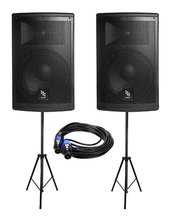 Kit Caixa de Som Ativa + Passiva MK-12 500W RMS Makpro