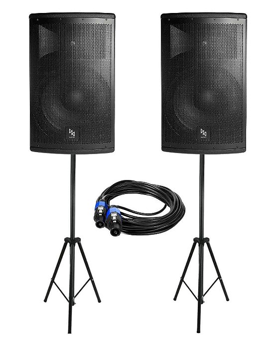 Kit Caixa de Som Ativa + Passiva MK-15 700W RMS Makpro