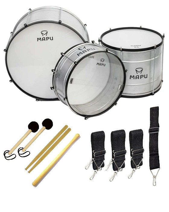 Kit Fanfarra Escolar Gope 3 Instrumentos Mapu