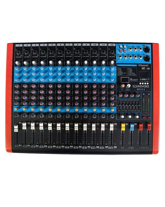 Mesa de Som 12 Canais SoundVoice MS12.4 EUX