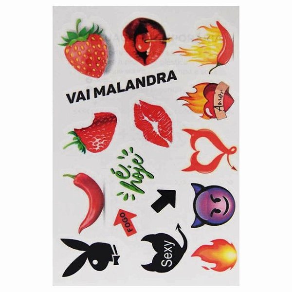 Cartela De Tattoo Vai Malandra Sedux