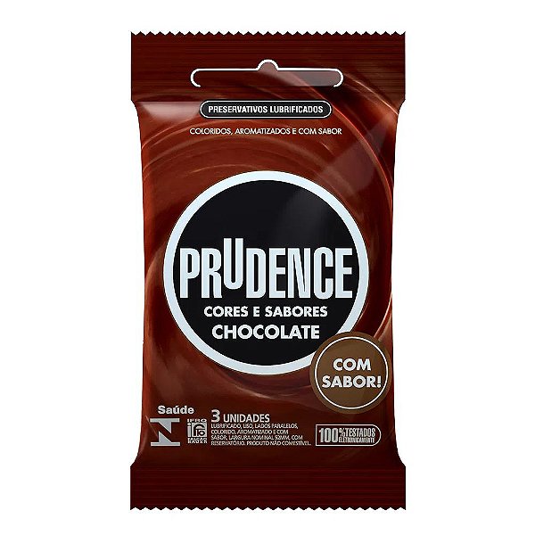 Preservativo Lubrificado com 3 Unidades Sabor Chocolate - Prudence