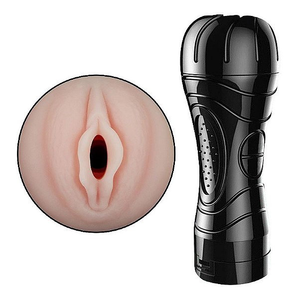 Masturbador Vagina em Cyberskin com Vibrador Mini Lanterna