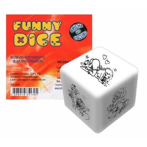 Dado de Posições Hétero que Brilha no Escuro Linha Funny Dice - Diversão ao Cubo