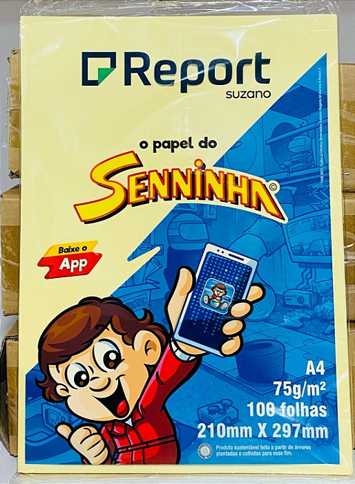 Papel Sulfite Seninha A4 75g 100 fls Amarelo